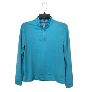 Johnnie-O |‎ Boys Vaughn Jr. Blue Ibiza Striped Performance 1/4 Zip Pullover 12